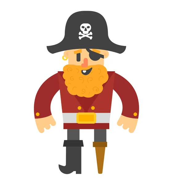 Personagem vetorial pirata dos desenhos animados —  Vetores de Stock