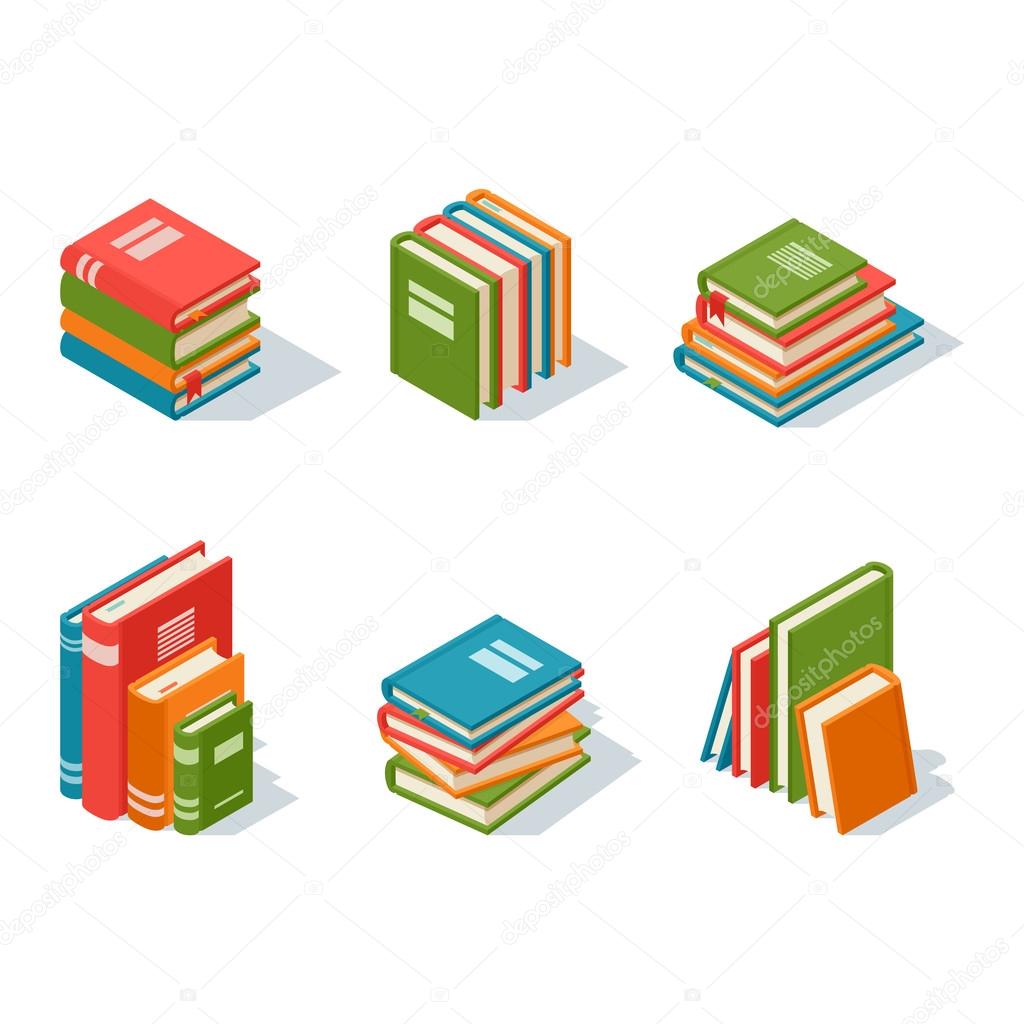 Isometric book icon vector illustration.