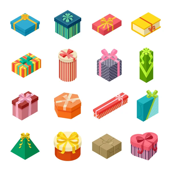 Icono de vector de caja de regalo isométrico aislado — Vector de stock