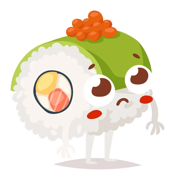 Sushi karakter vector geïsoleerd — Stockvector