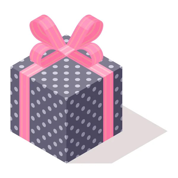 İzole izometrik hediye kutusu vektör simgesi — Stok Vektör