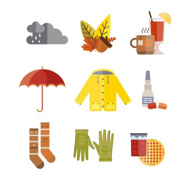 Sonbahar giysileri öğe koleksiyonu
