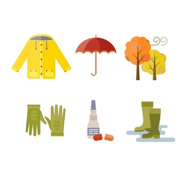 Sonbahar giysileri öğe koleksiyonu