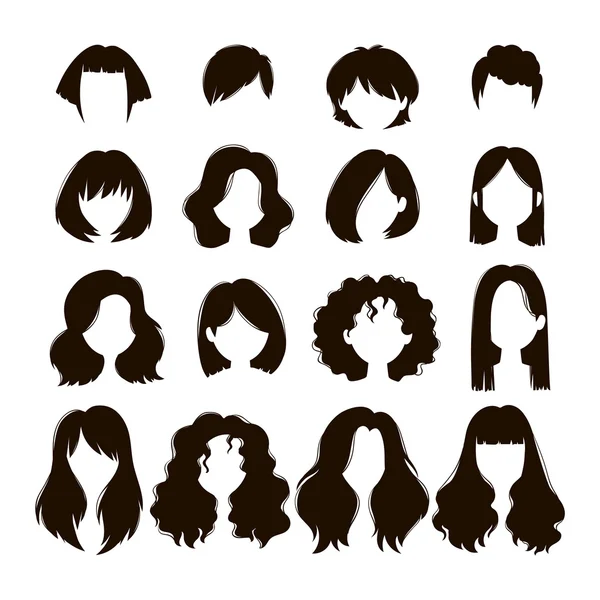 Coiffure vectorielle femme . — Image vectorielle