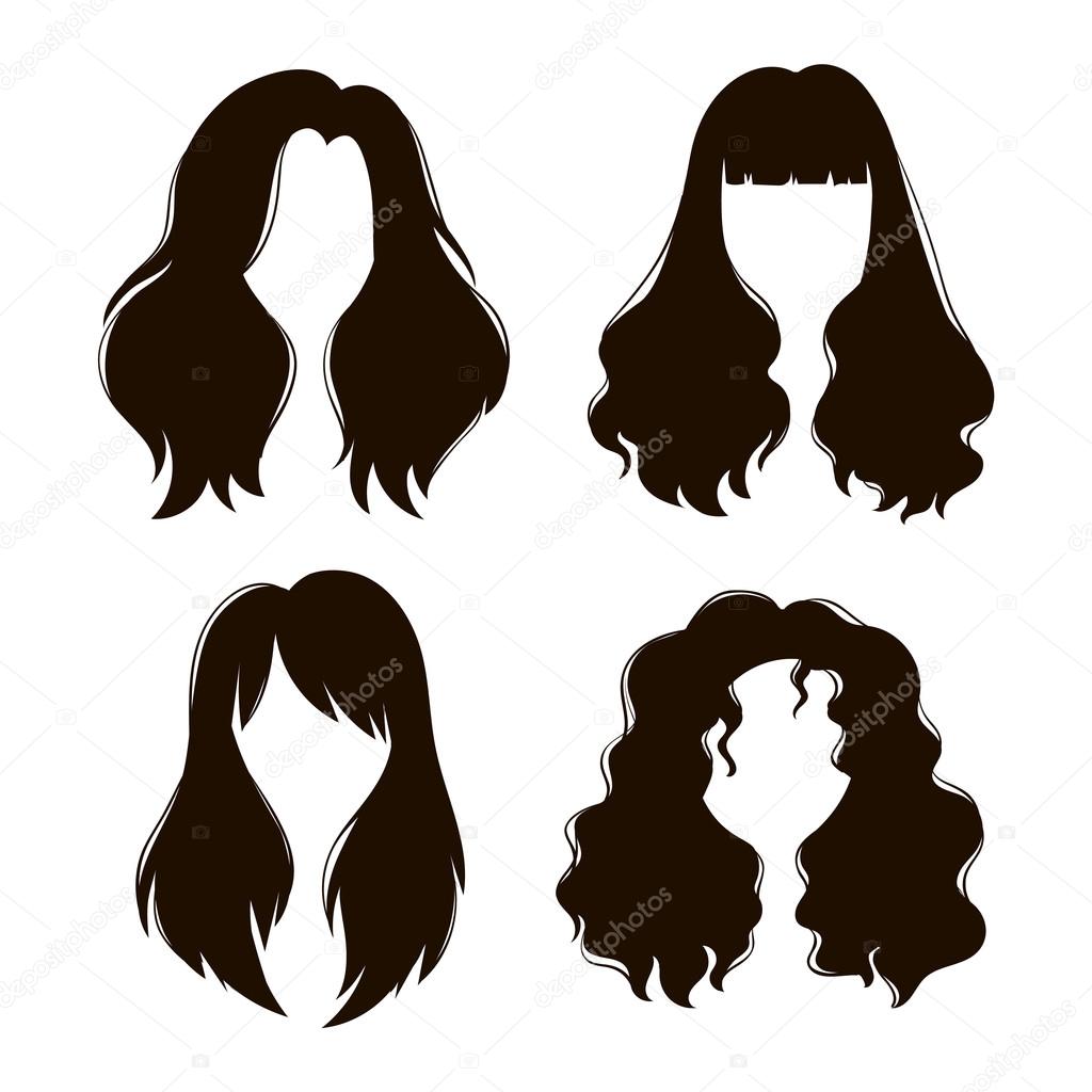 Vector woman hairstyle silhouette