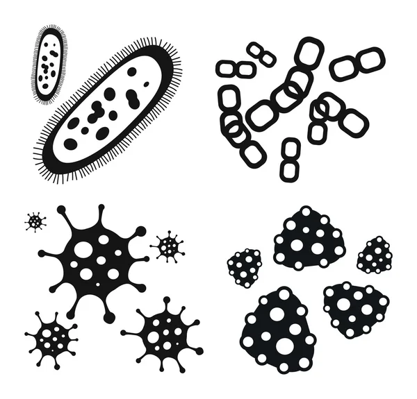 Ikon vektor virus bakteri - Stok Vektor