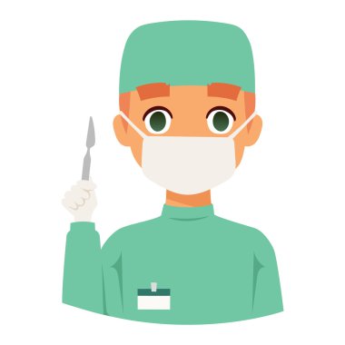 Doktor spetialist avatar yüz vektör