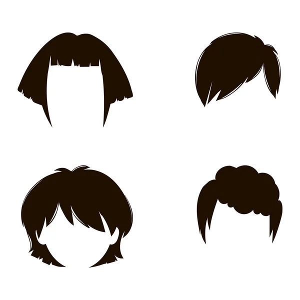 Silhouette de coiffure vectorielle femme — Image vectorielle