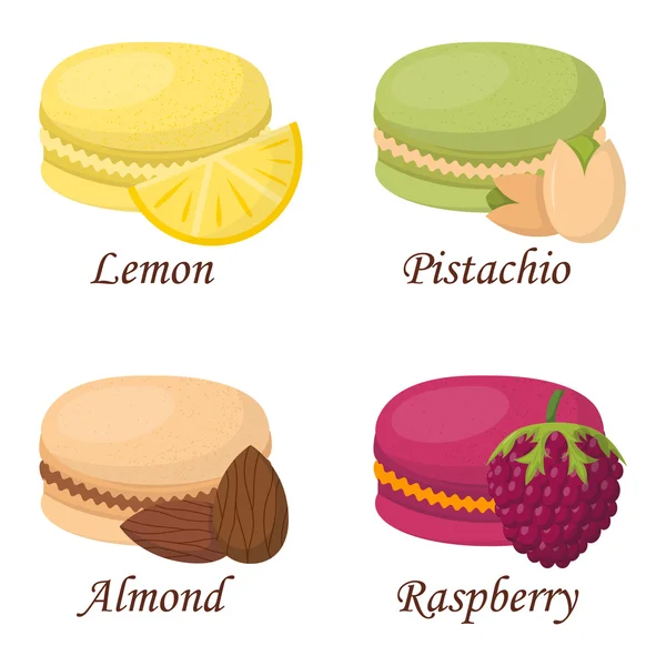 Macarrones pastel vector ilustración — Archivo Imágenes Vectoriales