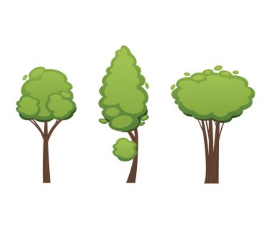 Çizgi film ağaç vektör çizim