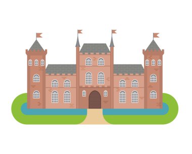 Castle çizgi film vektör illüstrasyonu