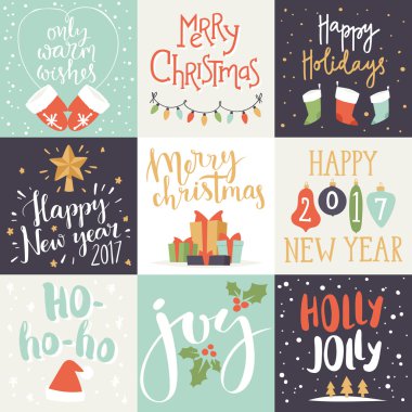 Noel davet kartı vektör çizim.