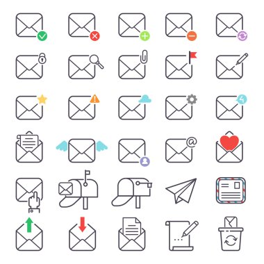 Posta simgeler vektör set.