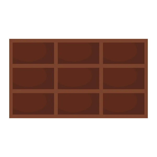 Pieza de chocolate aislada en blanco — Archivo Imágenes Vectoriales