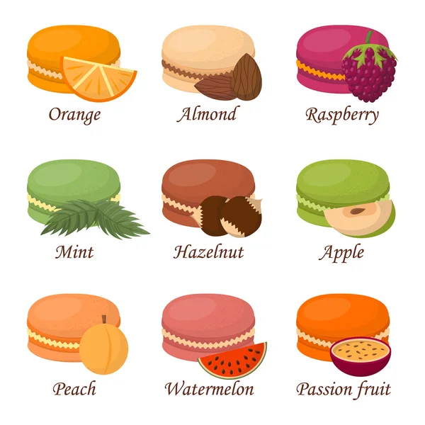 Macarrones pastel vector ilustración — Vector de stock