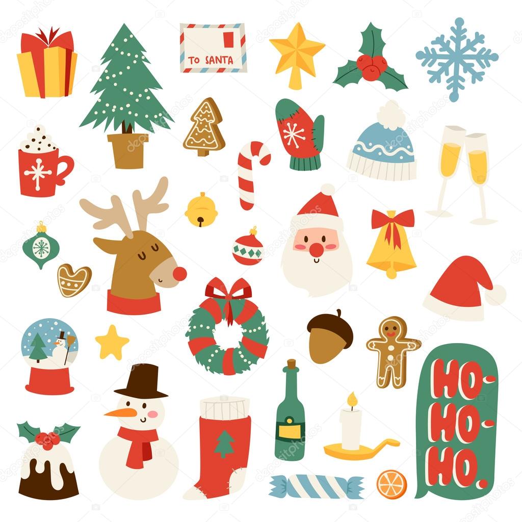 Christmas symbols vector set. Stock Vector by ©adekvat 124350852