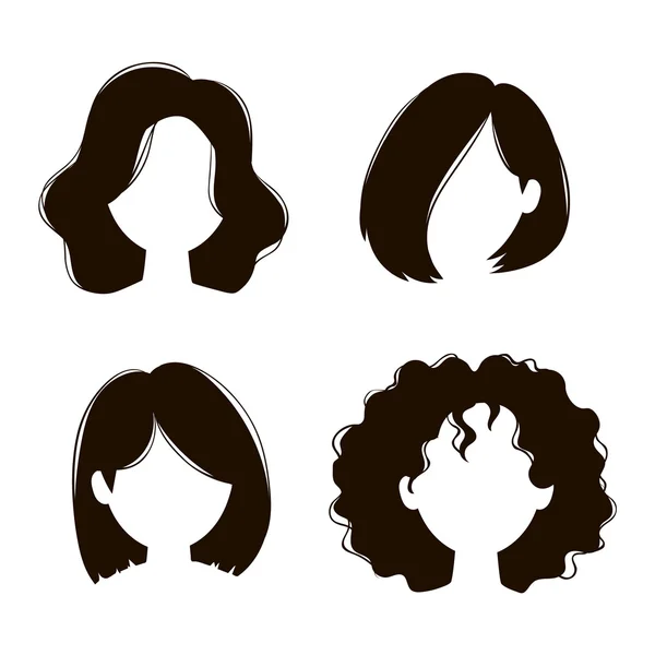 Silhouette de coiffure vectorielle femme — Image vectorielle