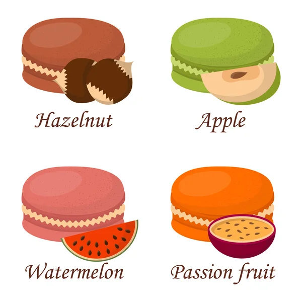 Ilustrasi vektor kue Macaroon - Stok Vektor