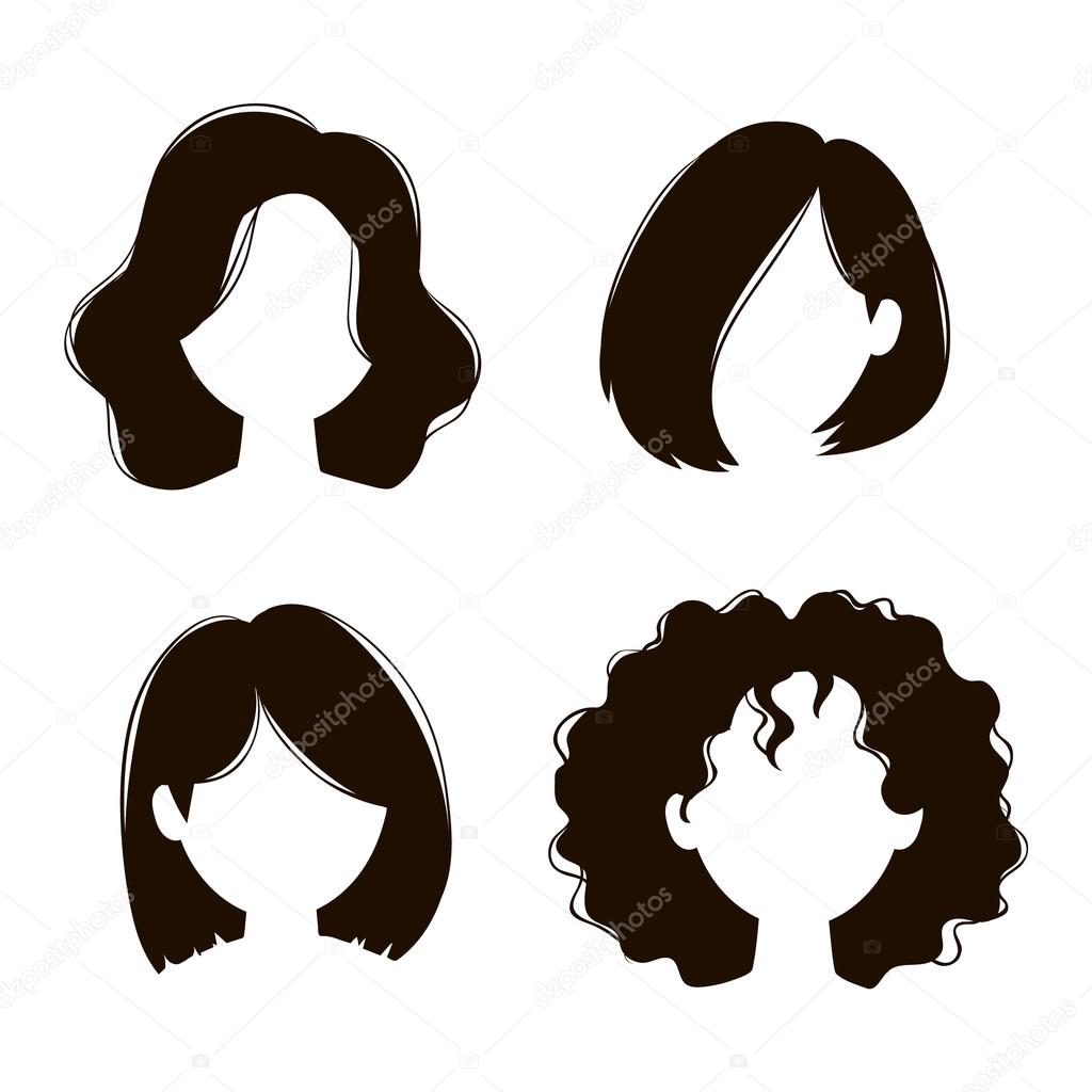 Vector woman hairstyle silhouette