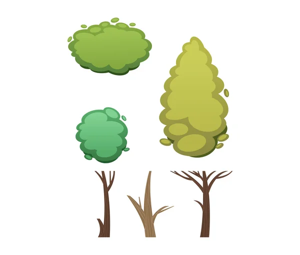 Nature vector cut tree collection elements — Stock Vector