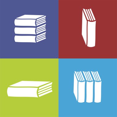 Kitap düz simgeler