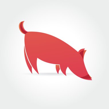 Gül domuz vektör simgesi üzerinde beyaz izole