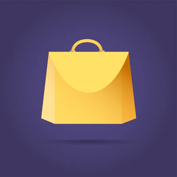 Yellow colored vector bag icon — Stock Vector