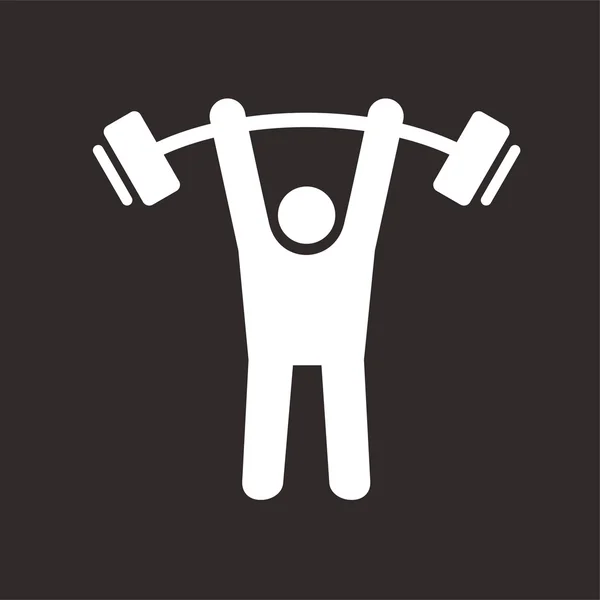 Gym mannen vector pictogram geïsoleerd op wit — Stockvector