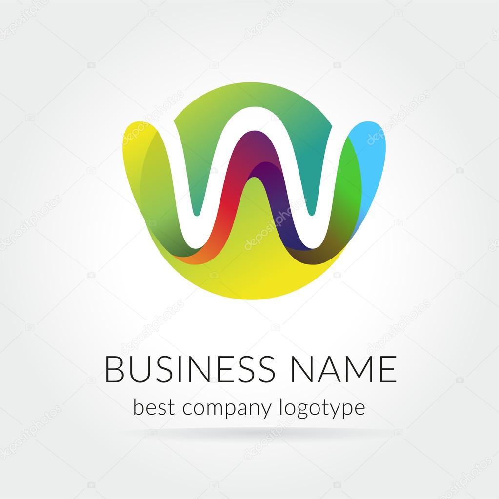 Abstract colored vector logo isolated on white background