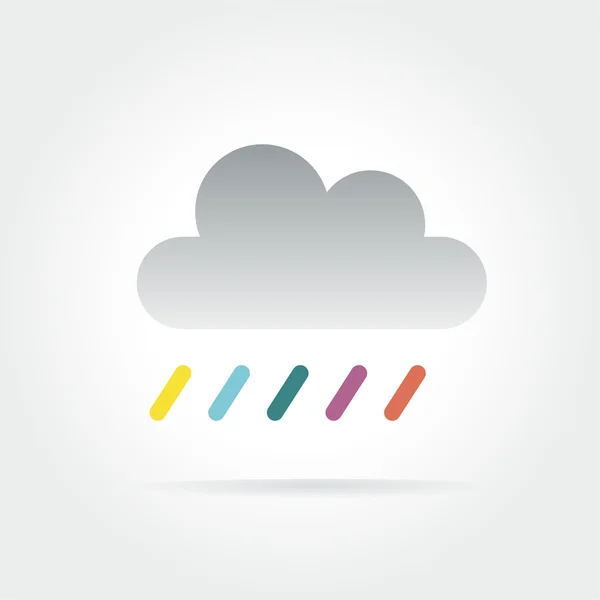 Abstraktes farbiges Vektor-Wolkensymbol isoliert auf weiß — Stockvektor