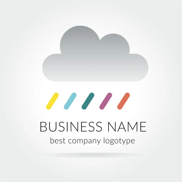 Logotipo de nube vectorial de color abstracto aislado en blanco — Vector de stock