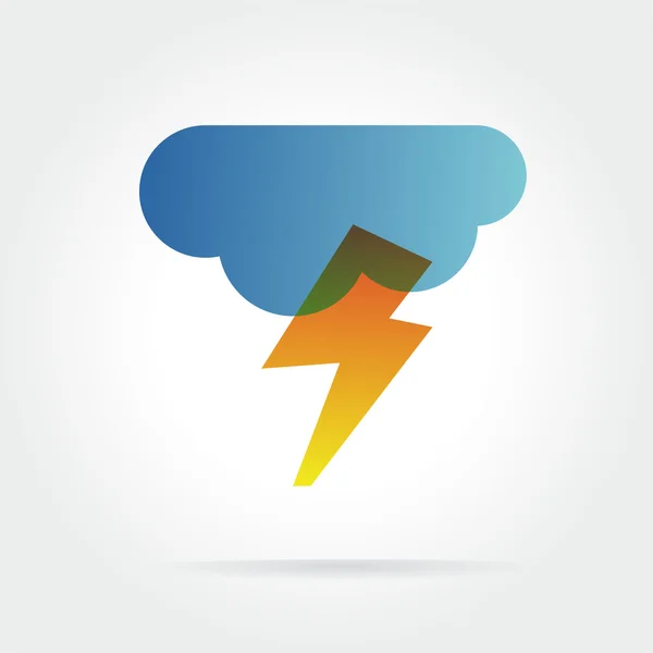 Lightning vector icon with cloud concept — Stock Vector