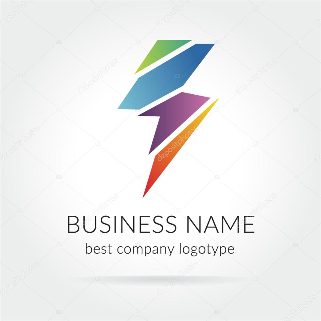 Colored lightning logo icon for great design