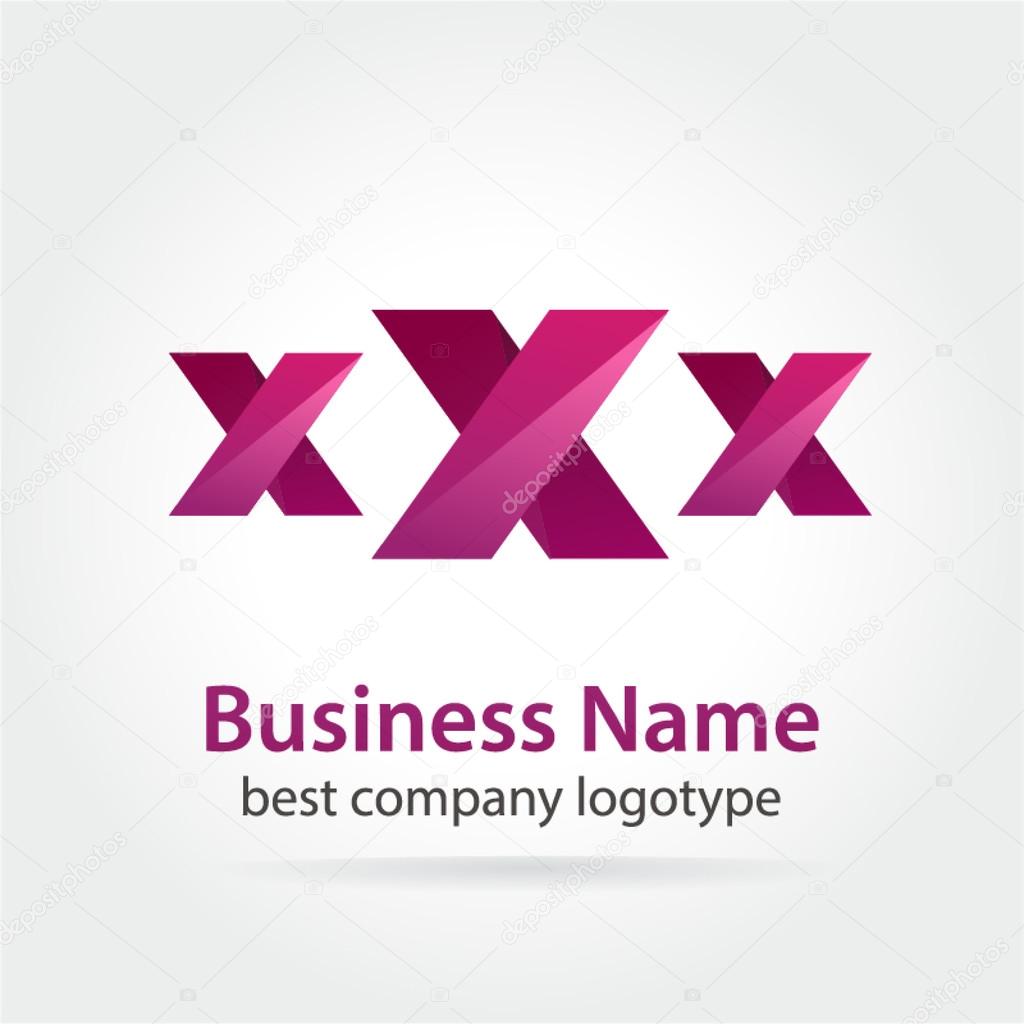 XXX colored vector sexy logotype isolated on blue background