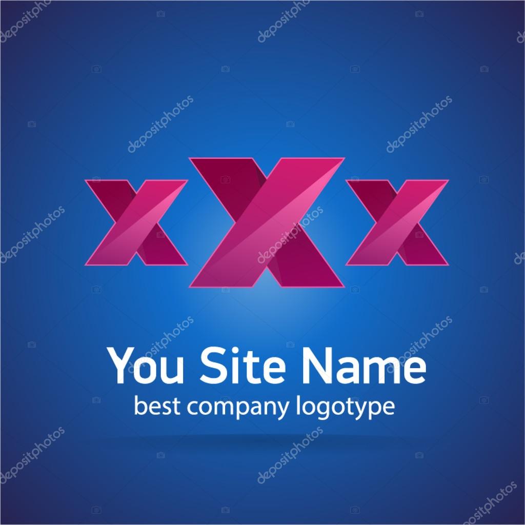 XXX colored vector sexy logotype isolated on blue background