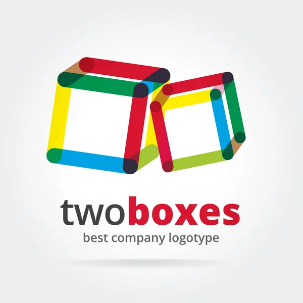 Abstract vector logo met twee box — Stockvector