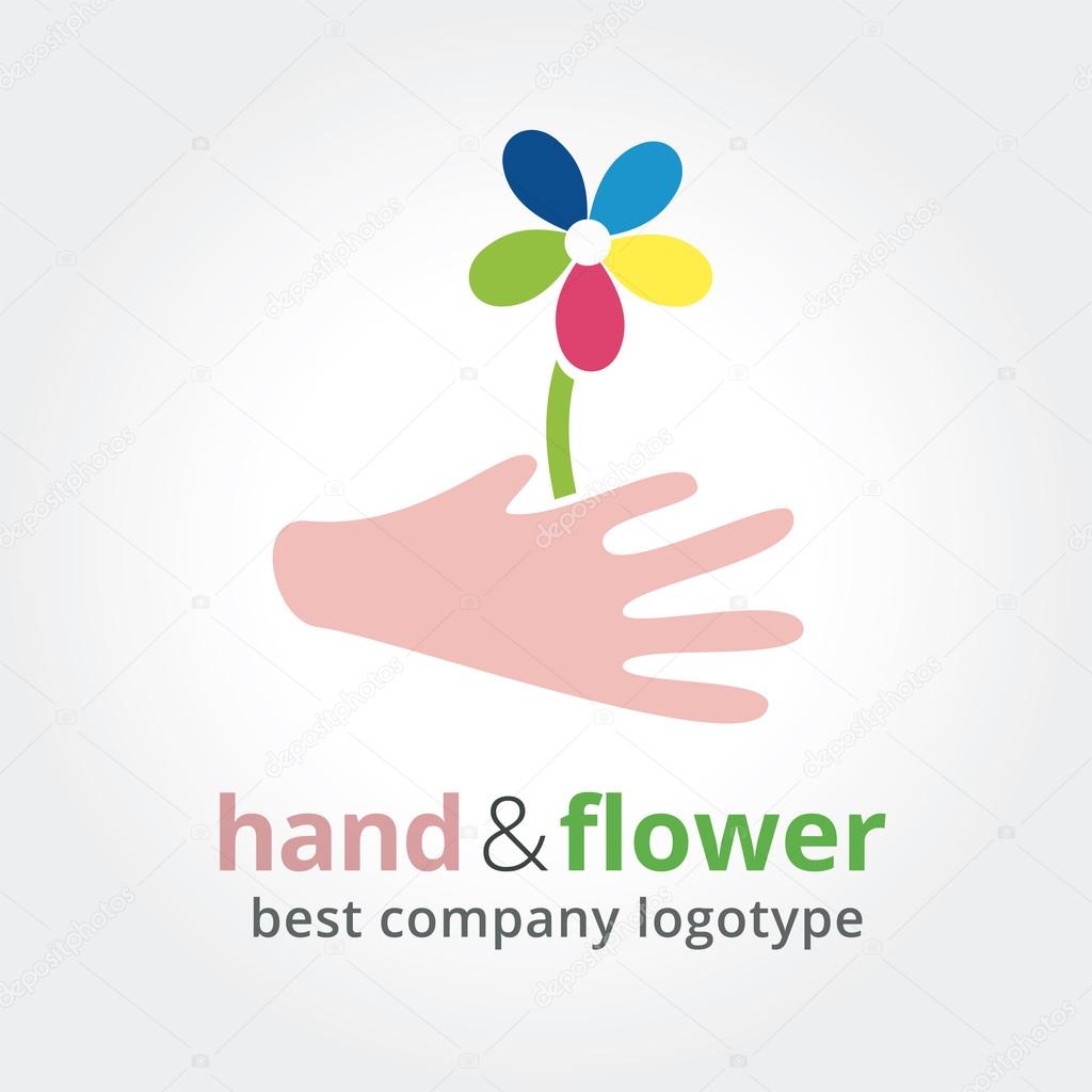 Key ideas is green, nature, care, growth, flowers. care, new born, startup. Concept for corporate identity and branding