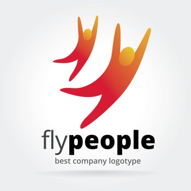Beyaz arka plan üzerinde izole tasarlamak vektör insanlar logo
