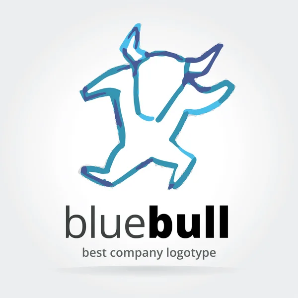 Abstrakt vektor dancing bull logotype isolerad på vit bakgrund — Stock vektor