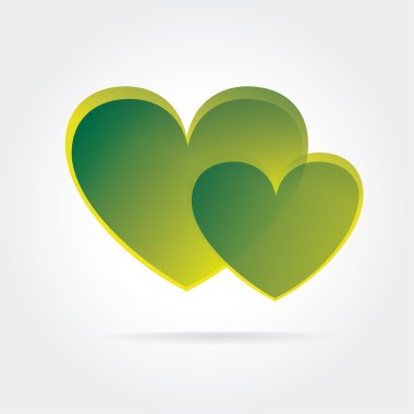 Beyaz arka plan üzerinde izole tasarlamak vektör kalpler logo kavramı