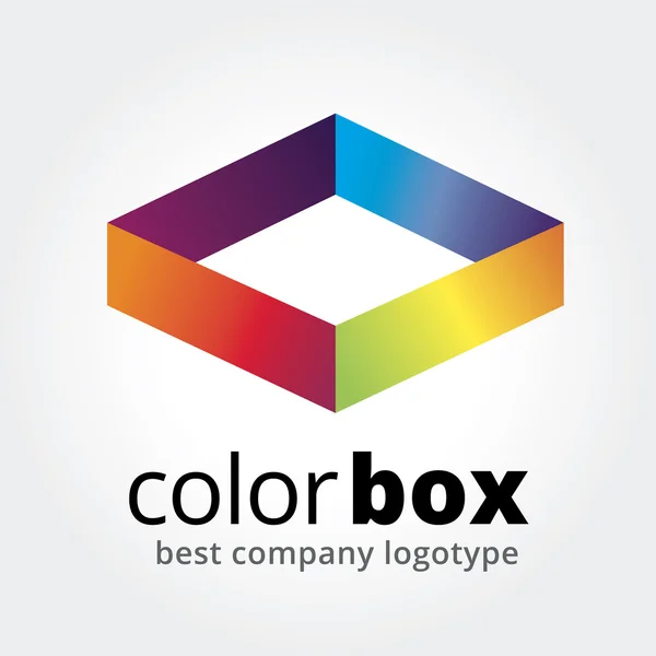 Concept abstrait de logotype de boîte vectorielle isolé sur fond blanc — Image vectorielle