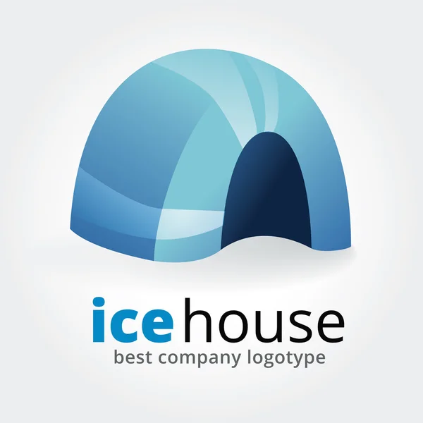 Concepto abstracto del logotipo de la casa de hielo vectorial aislado sobre fondo blanco — Vector de stock