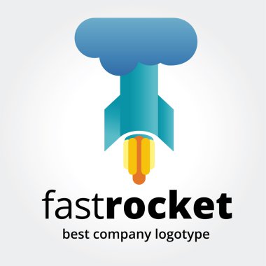 Beyaz arka plan üzerinde izole tasarlamak vektör uzay gemisi logo kavramı