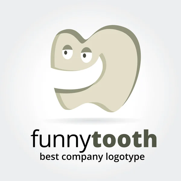 Concept abstrait de logotype de caractère de dent vectorielle isolé sur fond blanc — Image vectorielle
