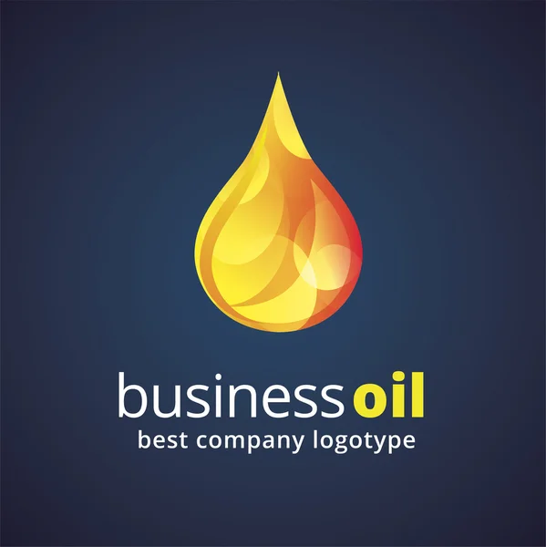 Abstract vector oil drop logotype isolated on dark background. Key ideas is fresh, drinks, water and ocean, eco, nature. Concept for corporate identity and branding — Stock Vector