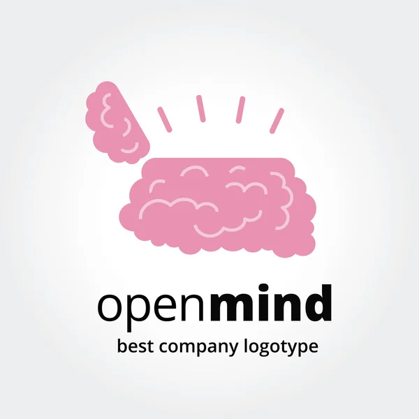 Cerveau comme logotype boîte ouverte — Image vectorielle