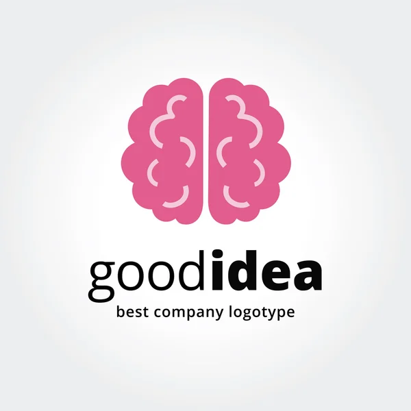 Concetto astratto di logotipo cerebrale vettoriale isolato su sfondo bianco. Le idee chiave sono business, smart, pensiero, brainstorming, design, istruzione, salute. Concetto di corporate identity e branding — Vettoriale Stock