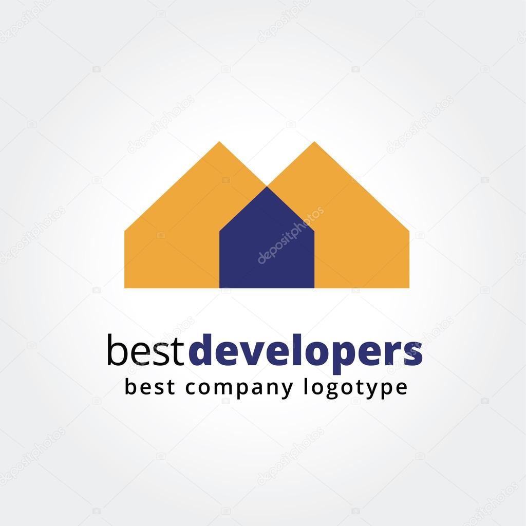 Abstract house logo icon concept isolated on white background for business design