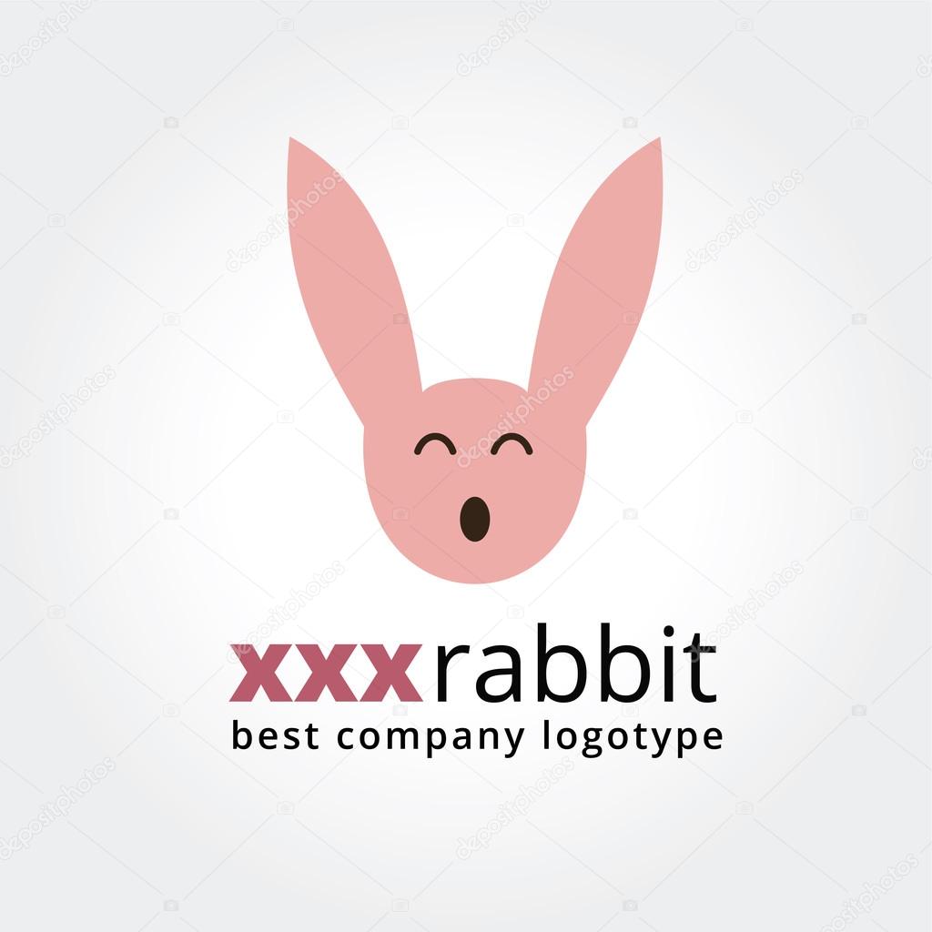 Abstract rabbit face logo icon concept isolated on white background for business design