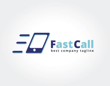 Hareket vektör logo simge kavramı soyut telefonunda. Marka için logo şablonu